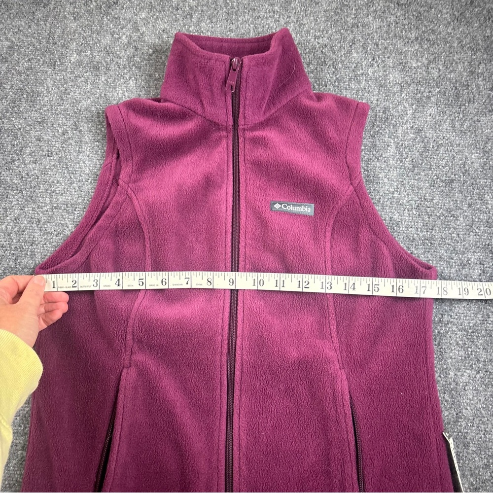 COLUMBIA Women’s Burgundy Fleece Vest Full Zip size: XS - Picture 4 of 6